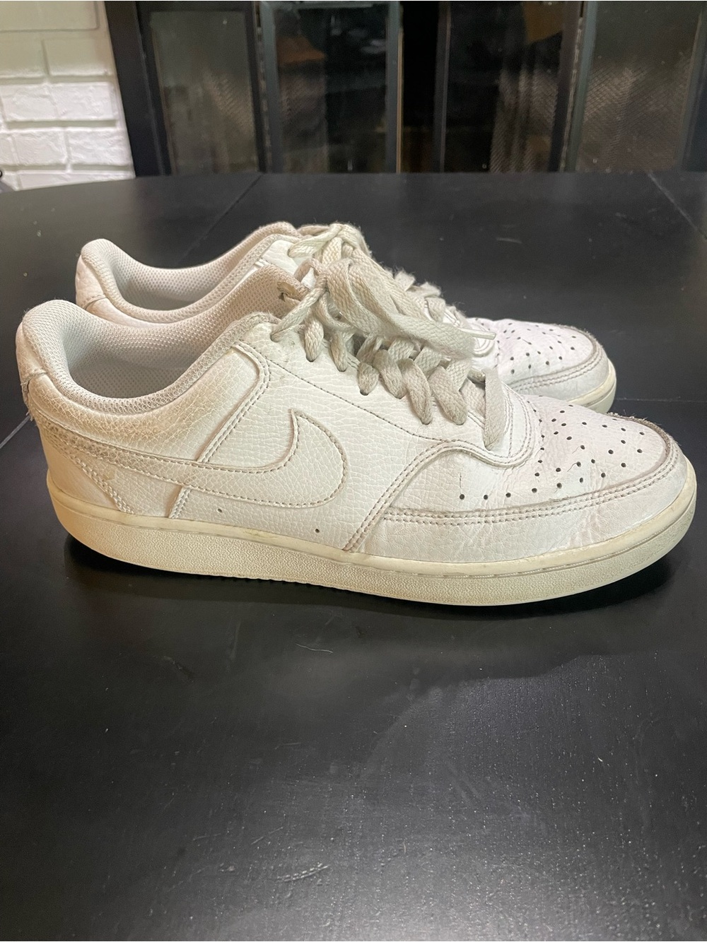 Nike Court Vision Low CD5434-100 Triple White AF1 Sneakers Shoes Women's 8.5